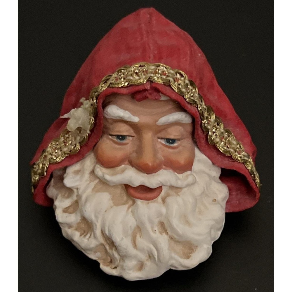 Vintage Santa Claus Brooch Clothtique By‎ Possible Dreams Ltd Red Hood